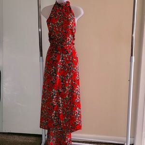 New, plus size floral print hi-lo halter dress. Size 20.